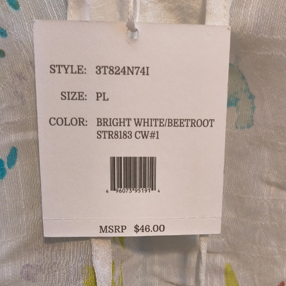 --SOLD--Zac & Rachel White Floral Blouse - Picture 5 of 5